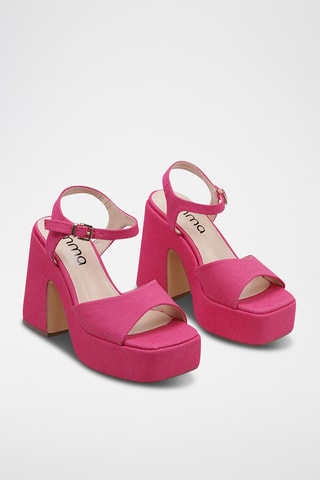 Sandales à talons - Fuchsia