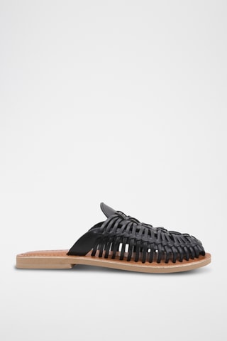 Mules en cuir - Noir