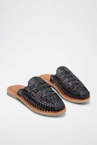 Mules en cuir - Noir
