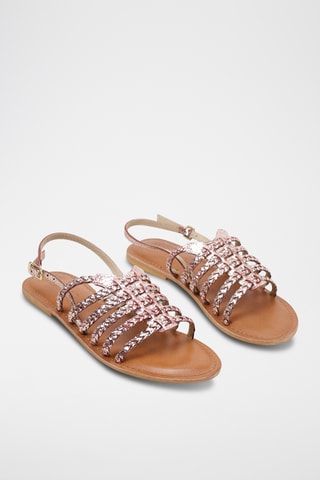 Spartiates en cuir - Doré