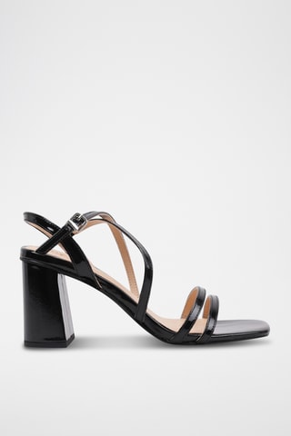 Sandales à talons vernies - Noir