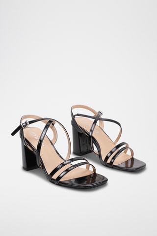 Sandales à talons vernies - Noir