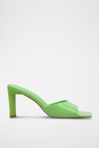 Mules à talons vernies - Vert