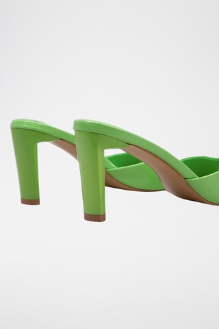 Mules à talons vernies - Vert