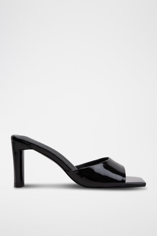 Mules à talons vernies - Noir