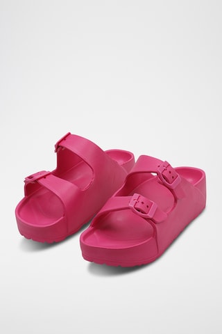 Mules plateformes - Fuchsia