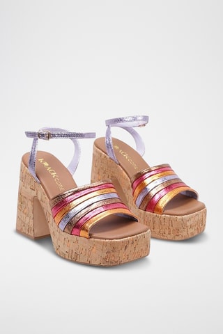 Sandales à talons - Multicolore