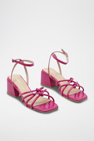 Sandales à talons vernies - Fuchsia