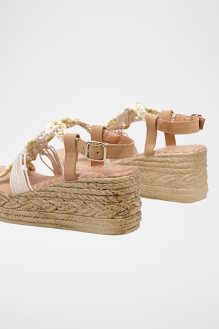 Sandales compensées en cuir - Blanc