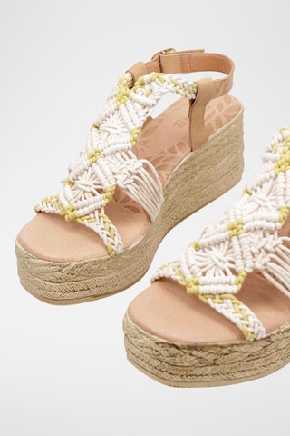 Sandales compensées en cuir - Blanc