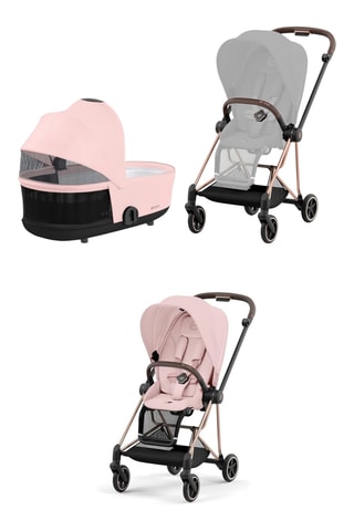 	Duo Buggy Mios - Roségoudkleurig en Roze - Vanaf de geboorte t/m 4 jaar - T/m 22 kg