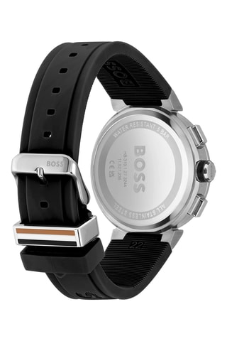 Orologio al quarzo in silicone - Cronografo - Nero e argentato