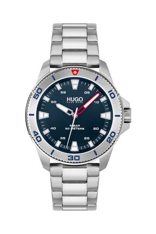 Montre à quartz en acier - Argenté et bleu marine
