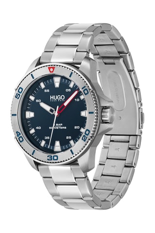 Montre à quartz en acier - Argenté et bleu marine