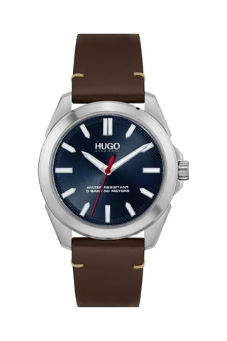 Leren Quartz Horloge - Bruin en Zilverkleurig