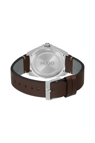 Leren Quartz Horloge - Bruin en Zilverkleurig