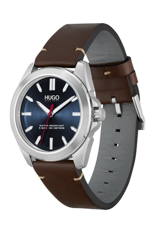 Leren Quartz Horloge - Bruin en Zilverkleurig