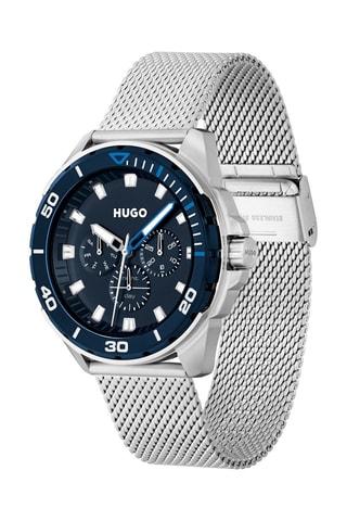 Orologio al quarzo in acciaio - Argentato e navy