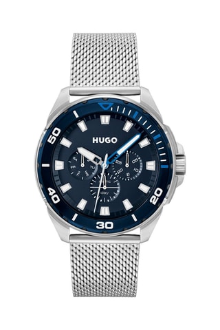 Orologio al quarzo in acciaio - Argentato e navy