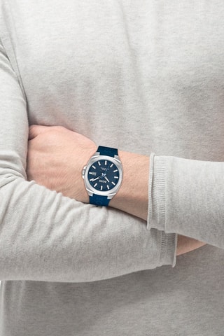 Orologio al quarzo in silicone - Blu e argentato