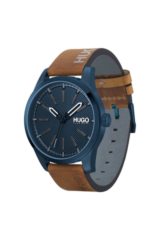 Orologio al quarzo in pelle - Marrone e blu