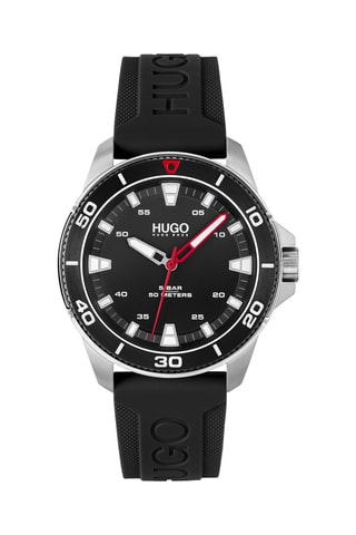 Orologio al quarzo in silicone - Nero e argentato