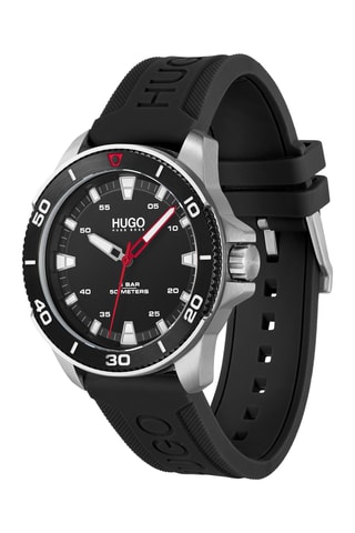 Orologio al quarzo in silicone - Nero e argentato