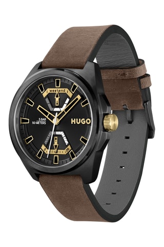 Orologio al quarzo in pelle - Marrone