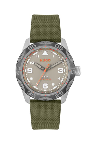 Orologio al quarzo in tessuto - Verde e grigio