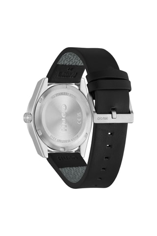 Orologio al quarzo in pelle - Nero e argentato