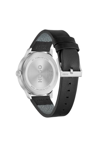 Orologio al quarzo in pelle - Nero e argentato