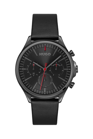 Leren Quartz Horloge - Zwart