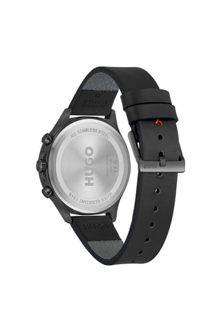 Leren Quartz Horloge - Zwart