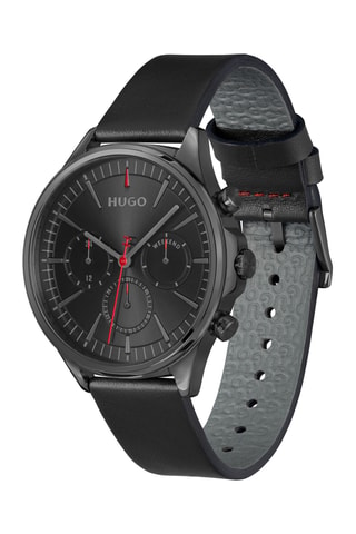 Leren Quartz Horloge - Zwart