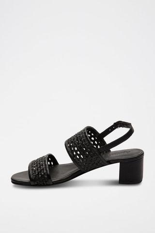 Sandali con tacco in pelle di capra Ruth - Nero