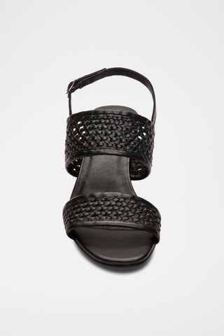 Sandali con tacco in pelle di capra Ruth - Nero