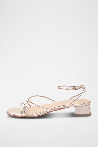 Sandali con tacco in pelle nappa Janelle - Dorato
