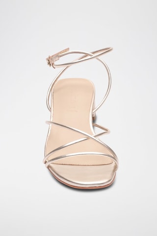 Sandali con tacco in pelle nappa Janelle - Dorato
