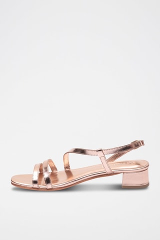 Sandali con tacco in pelle Mirabel - Dorato