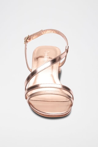 Sandali con tacco in pelle Mirabel - Dorato