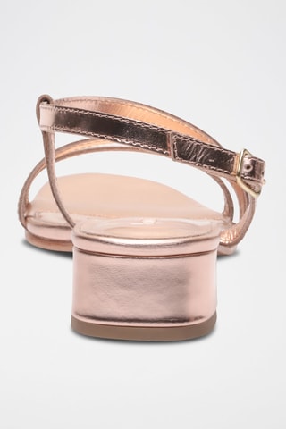 Sandali con tacco in pelle Mirabel - Dorato