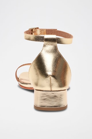 Sandali con tacco in pelle di bufalo Anabel - Dorato