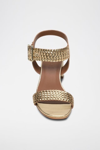 Sandalias de piel caprina de tacón Mary - Dorado