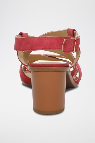 Sandálias de salto em nobuck Pavi - Vermelho - Vermelho e castanho
