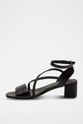 Sandali con tacco in pelle di capra Rite - Nero