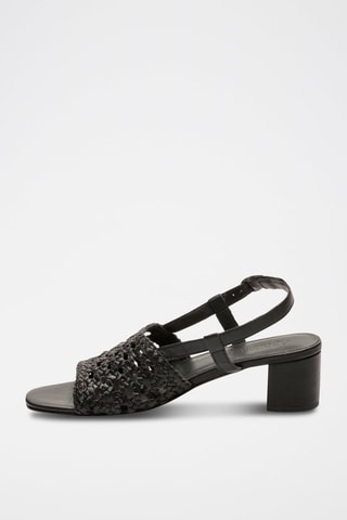 Sandali con tacco in pelle di capra Rayna - Nero