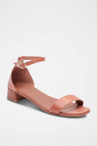 Sandali con tacco in pelle di bufalo Anabel - Marrone