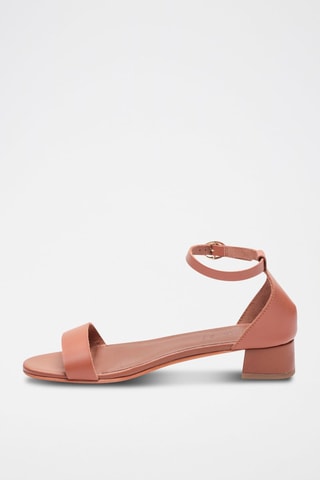 Sandali con tacco in pelle di bufalo Anabel - Marrone