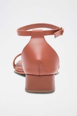 Sandali con tacco in pelle di bufalo Anabel - Marrone