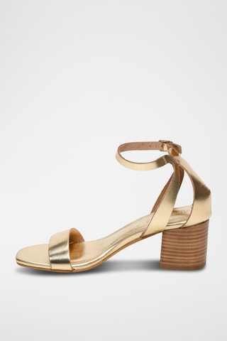 Sandálias de salto em couro Diamani - Dourado